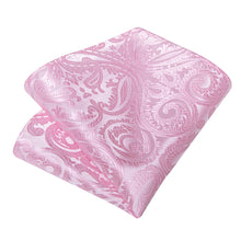Pink Floral Men's Tie Pocket Square Handkerchief Set