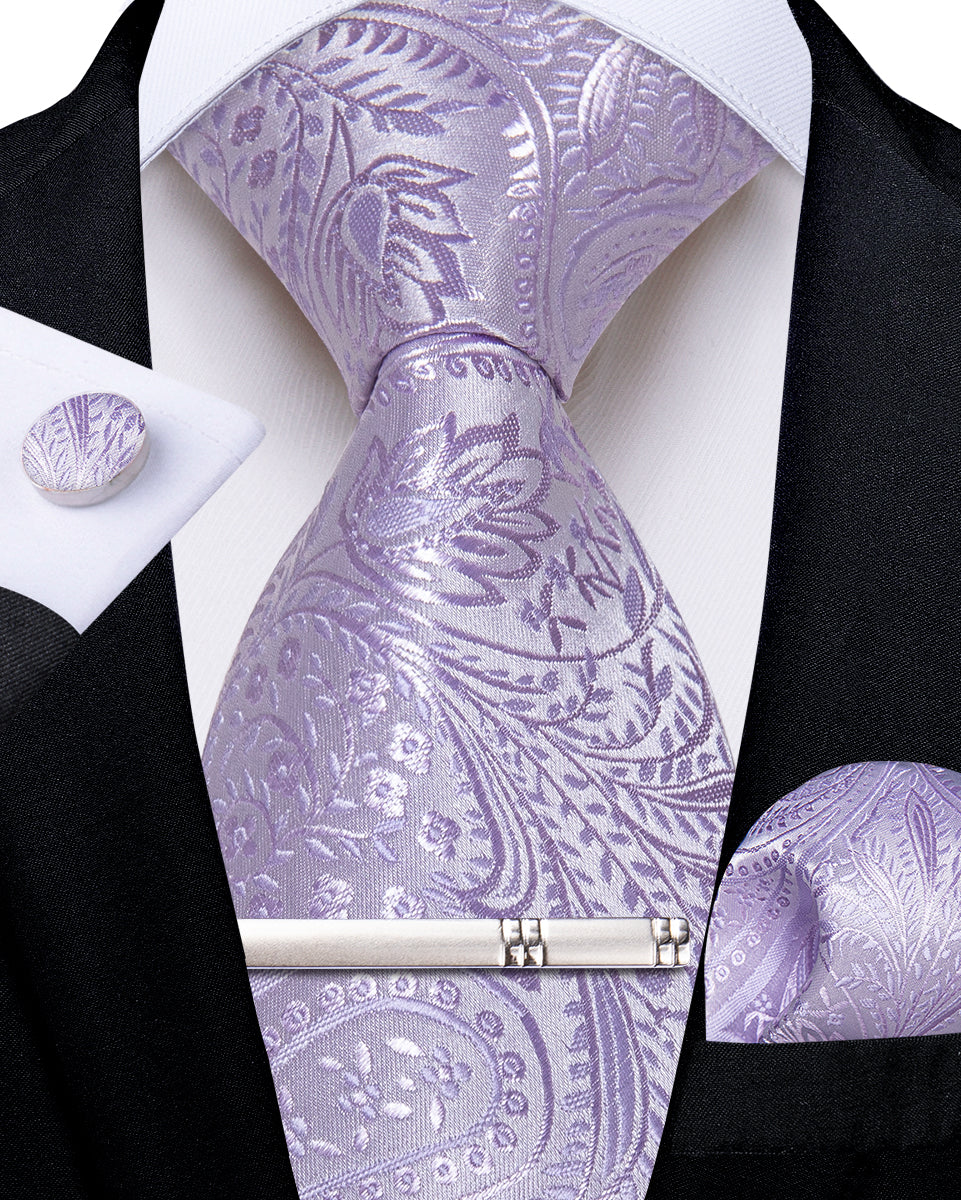 Paisley Tie Periwinkle Purple Men's Silk Tie