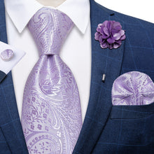 Lavender Purple Paisley Men's Tie Set