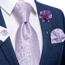Lavender Purple Paisley Men's Tie Set