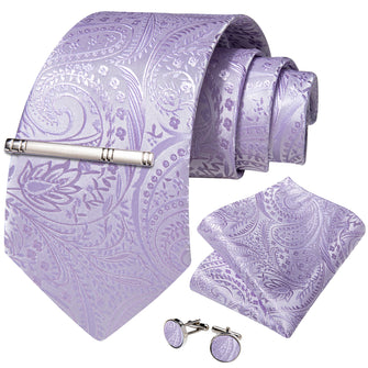 Paisley Tie Periwinkle Purple Men's Silk Tie