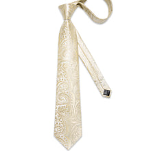 Golden Floral Men's Tie Pocket Square Handkerchief Set