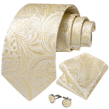 Floral Tie Linen White Woven Men's Silk Tie
