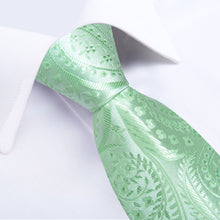 paisley green mint ties set for men