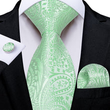 paisley green mint ties set for men
