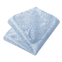 Light Blue Solid Men's Tie Pocket Square Handkerchief Set