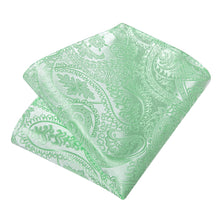 Green Floral Men's Tie Pocket Square Handkerchief Set