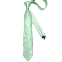 Green Floral Men's Tie Pocket Square Handkerchief Set