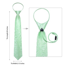 DiBanGu Men's Tie Pale Green Paisley Silk Bucket Tie Set