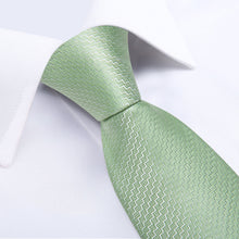 Green Solid Men's Tie Pocket Square Handkerchief Set