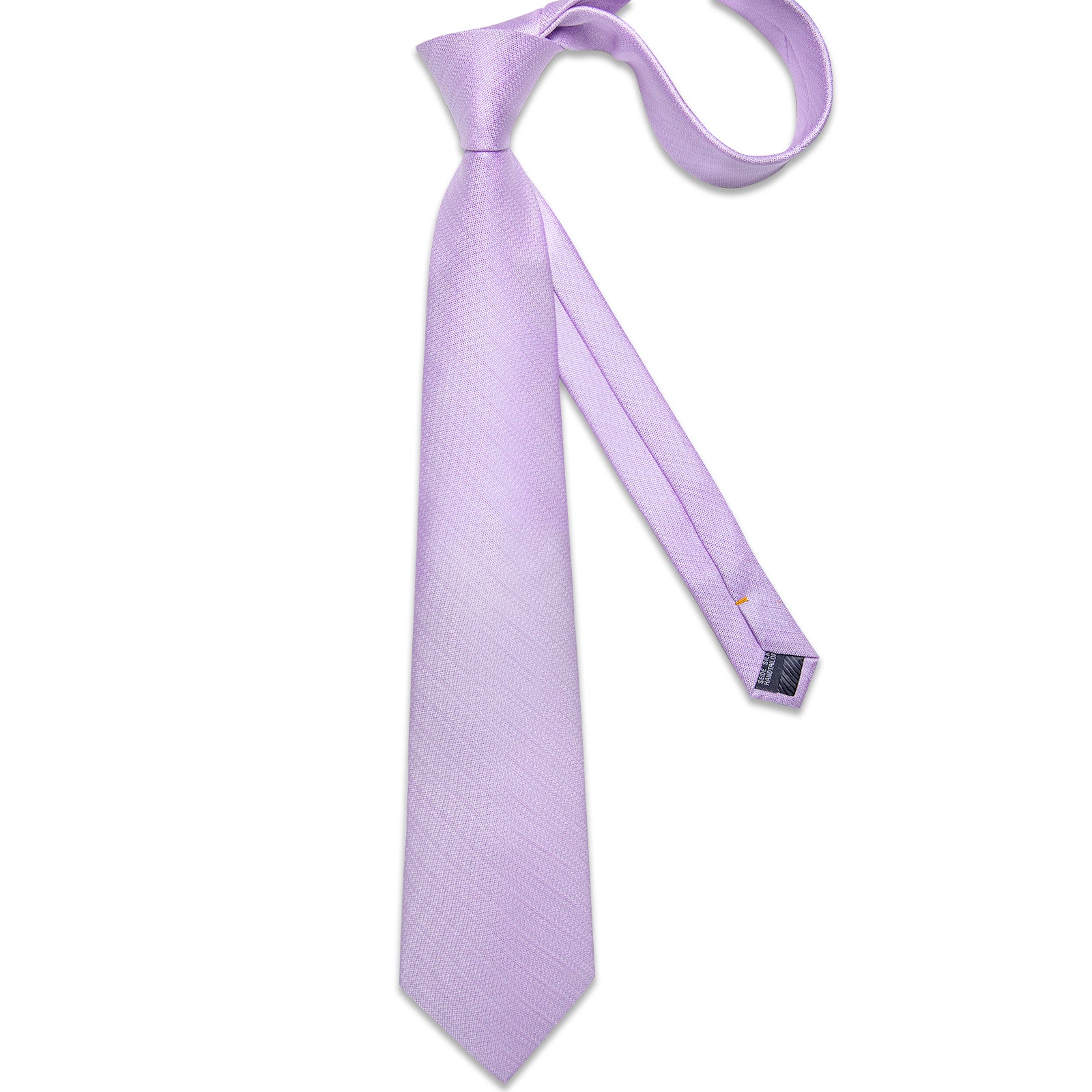 Purple Solid Men's Tie Handkerchief Cufflinks Clip Set