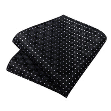 Black White Polka Dot Men's Tie Handkerchief Cufflinks Clip Set
