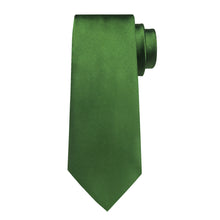Green Solid Men's Tie Handkerchief Cufflinks Set