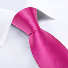 DiBanGu Pink Solid Men's Tie Handkerchief Cufflinks Set