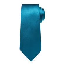 Blue Solid Men's Tie Handkerchief Cufflinks Clip Set