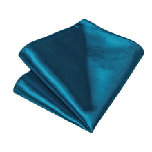Blue Solid Men's Tie Handkerchief Cufflinks Set