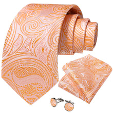 paisley men's orange ties of the high quality silk tie