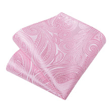 Pink Paisley Men's Tie Pocket Square Cufflinks Set