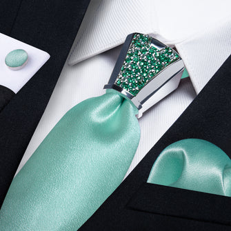 Shining Solid Turquoise Necktie