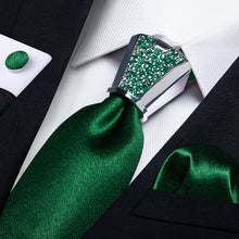 Shining Dark Green Silk Tie