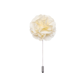 Wool White Floral Lapel Pin