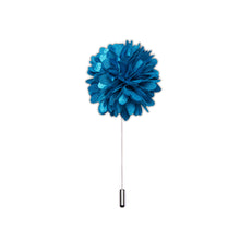 Cerulean Blue Floral Lapel Pin