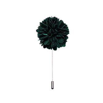 Dark Green Floral Lapel Pin Brooch