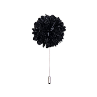Black Floral Lapel Pin Brooch