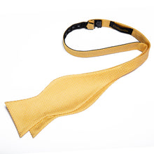 Gold Solid Self-Bowtie Pocket Square Cufflinks Set