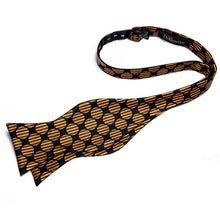 Polka Dot black gold bow tie mens silk self-tie bow tie hanky cuffllinks set