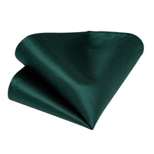 New Solid Darker Green Striped Tie Handkerchief Cufflinks Set (450069135402)