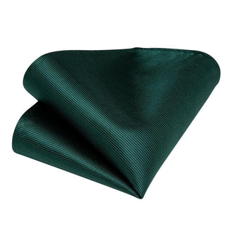 Dibangu Green Solid Silk Pocket Square