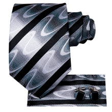 Black Novelty Tie Hanky Cufflinks Set (579072229418)