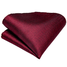 Novelty Red Solid Silk Bowtie Pocket Square Cufflinks Set