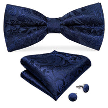 fashion business pre-tied bow tie handkerchief cufflinks set