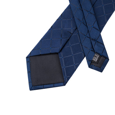 Top Plaid Blue Tie Handkerchief Cufflinks Set (440697716778)