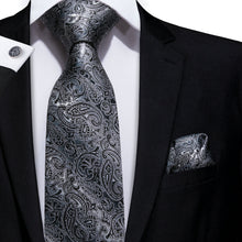 Grey Paisley Tie Set 