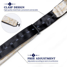 Beige Silk Self-Bowtie Pocket Square Cufflinks With Lapel Pin (4618898702417)