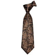 Brown Tie Floral Jacquard Men's Silk Tie