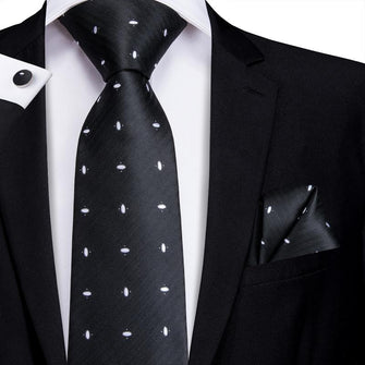 Black White Polka Dot Men's Tie