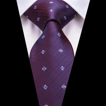 Purple Blue Polka Dot Men's Tie Pocket Square Cufflinks Set (1916653043754)