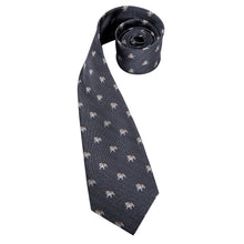 Grey Puppy Solid Men's Tie Pocket Square Cufflinks Set