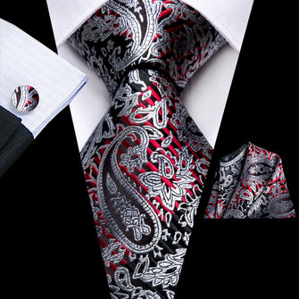 Special Gorgeous Paisley Tie Pocket Square Cufflinks Set