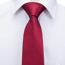 Red Solid Necktie Hanky Cufflinks Set (576513867818)