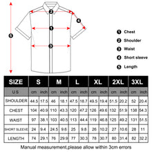 mens dress short sleeve shirts size chart