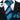 Sea Blue Black Striped Men's Tie Pocket Square Cufflinks Set (1920175669290)