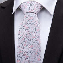 Men's Black Orange Floral Tie Set (1786792050730)
