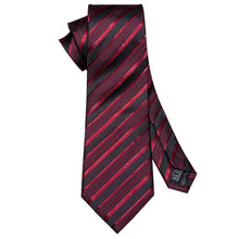 Burgundy Black Striped Men's Tie