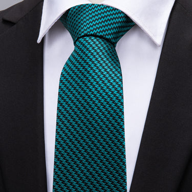 Men's Dark Green Striped  Tie Set (1802964729898)