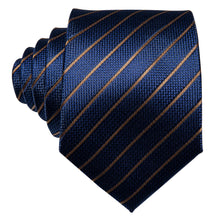  Classic Blue Golden Striped Tie 